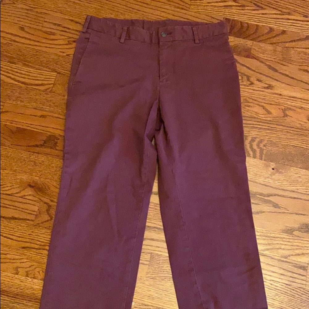 Mens Maroon Cotton Chinos